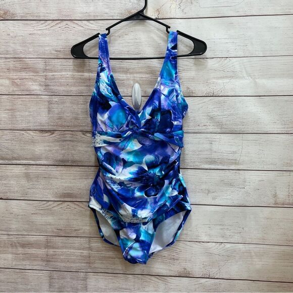 MAXINE OF‎ HOLLYWOOD ONE PIECE SWIMSUIT IN BLUE - Picture 1 of 6